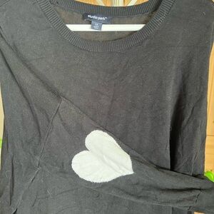 Studio Park Black Sweater with White Heart